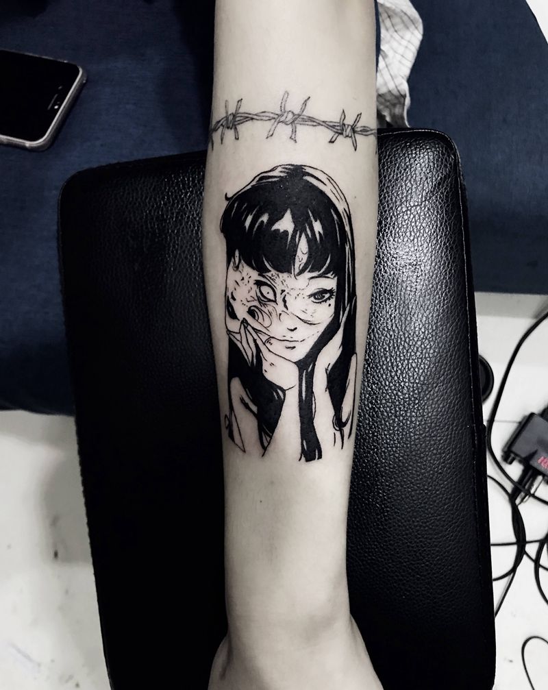 富江纹身图片_手部New School纹身图案