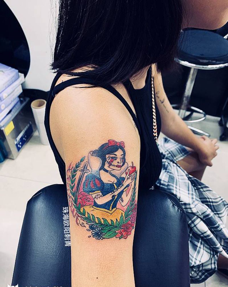 白雪公主纹身图片_手臂纹身图案