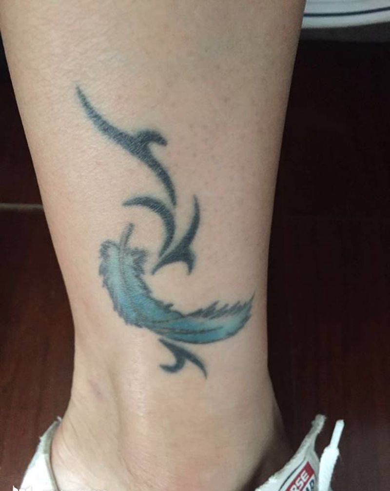 遮盖作品纹身图片_腿部纹身图案