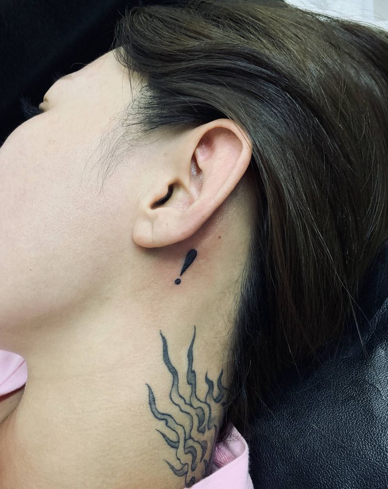 十字架 感叹号纹身图片_手臂颈部纹身图案