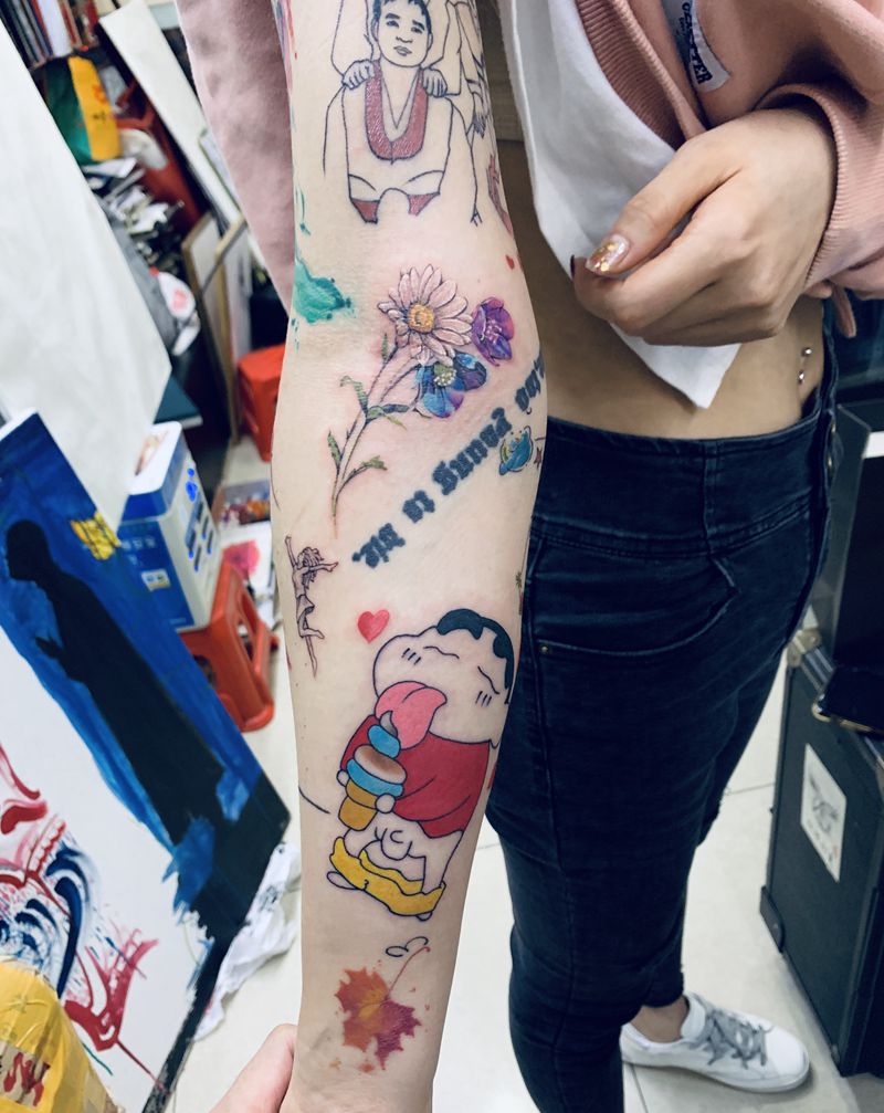 花臂纹身图片_手臂纹身图案