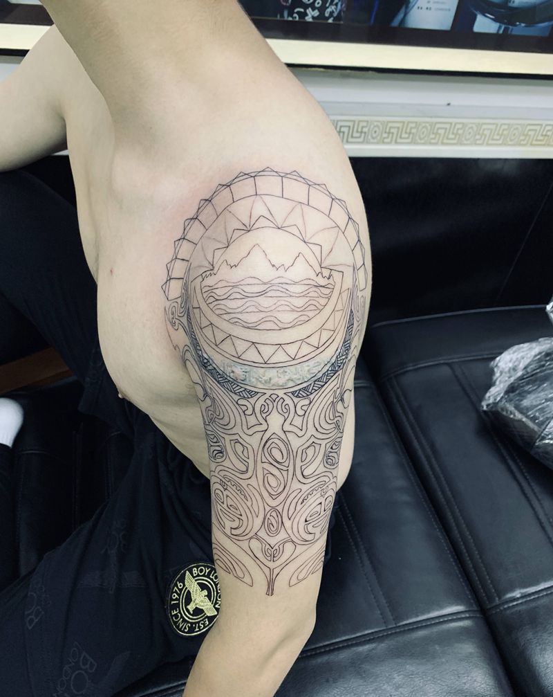 玛雅图腾纹身图片_手臂纹身图案