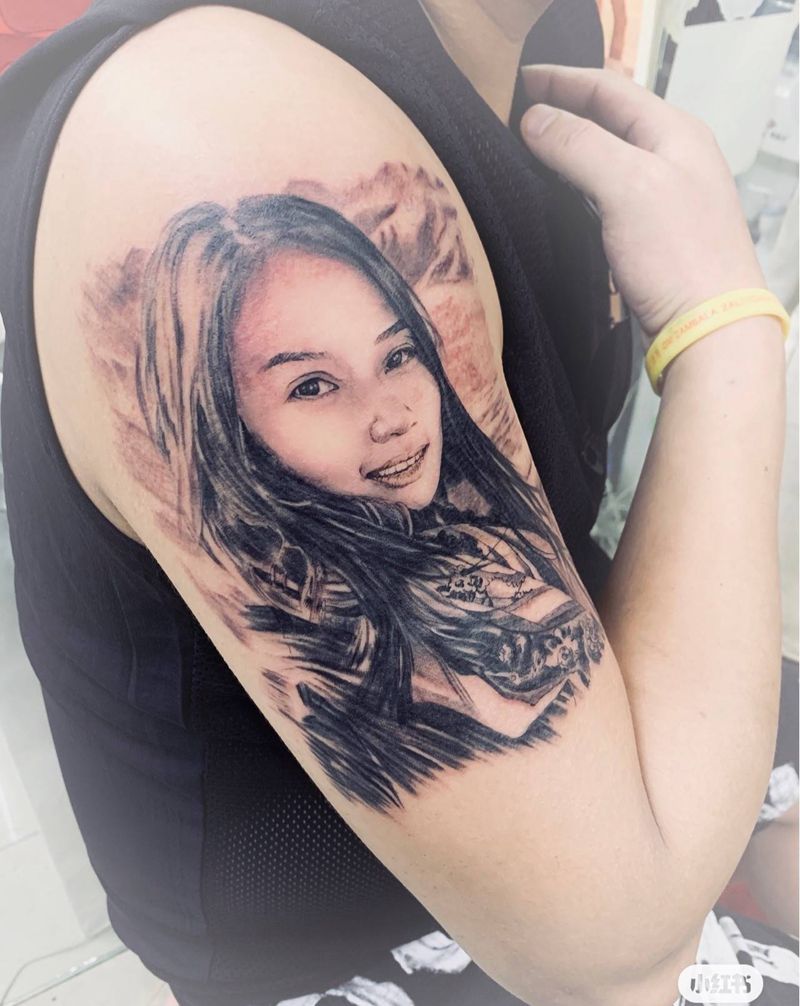 肖像纹身刺青作品纹身图片_手臂纹身图案