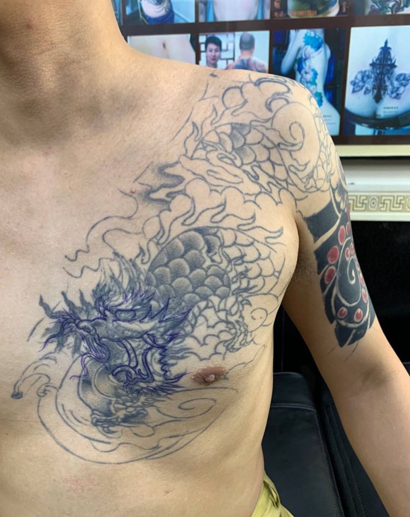 修改纹身图片_胸部纹身图案