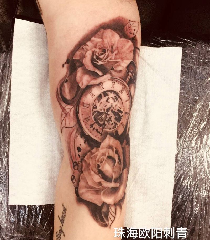 钟表纹身图片