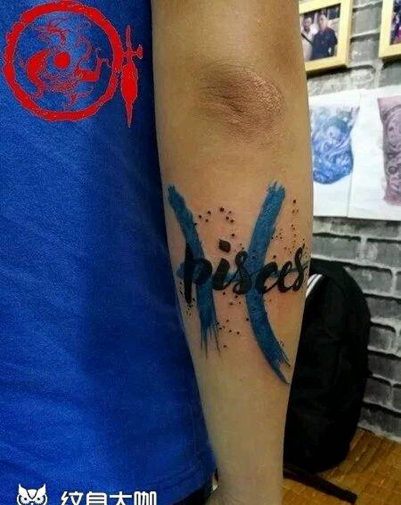 英文泼墨纹身图片