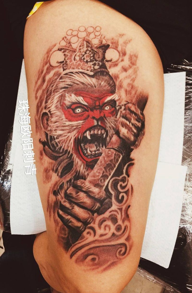 怒大圣纹身图片