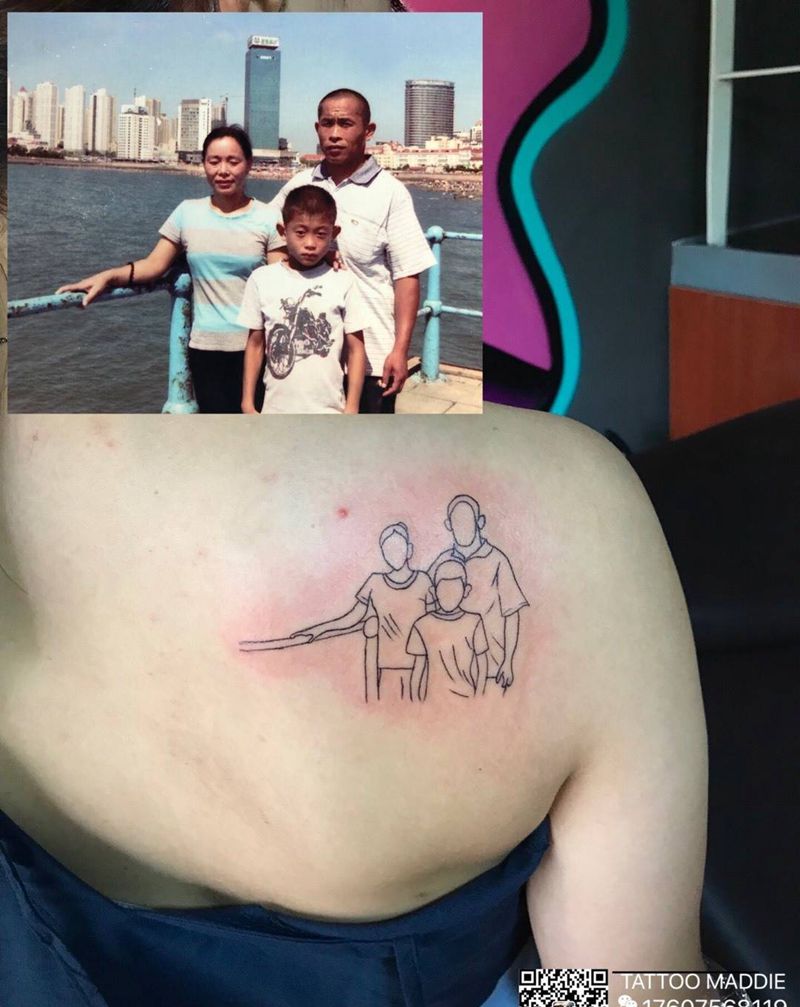 简笔照纹身图片