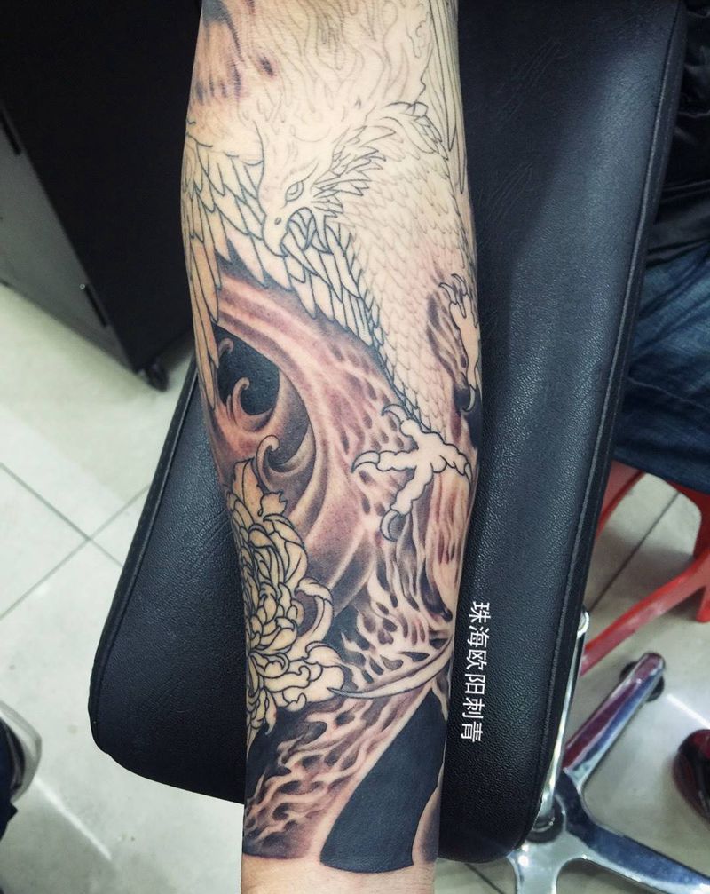 花臂 天地结合纹身图片