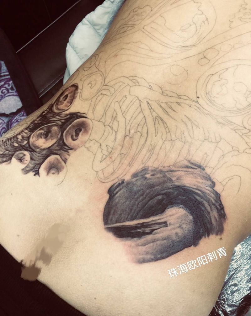 海景图纹身图片