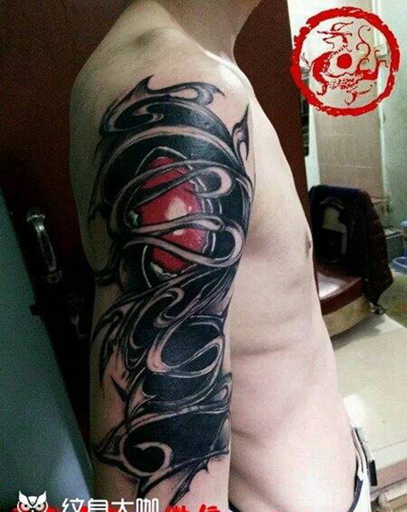 3D图腾纹身图片_手臂欧美图腾成品纹身图案