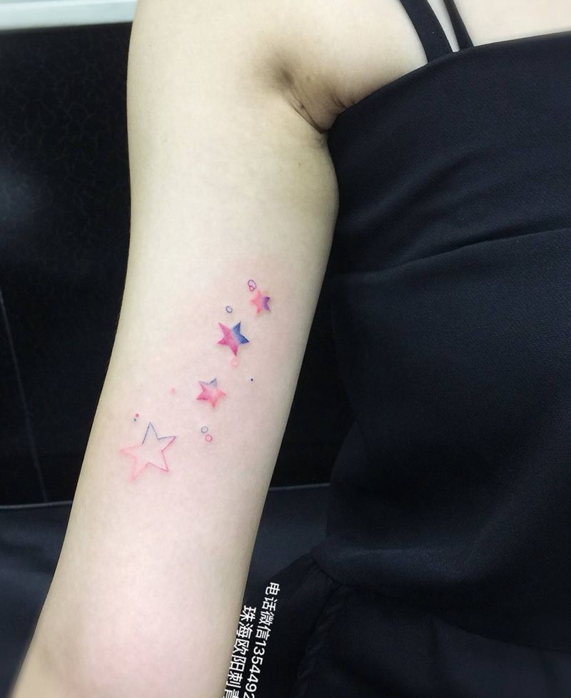 清新五角纹身图片