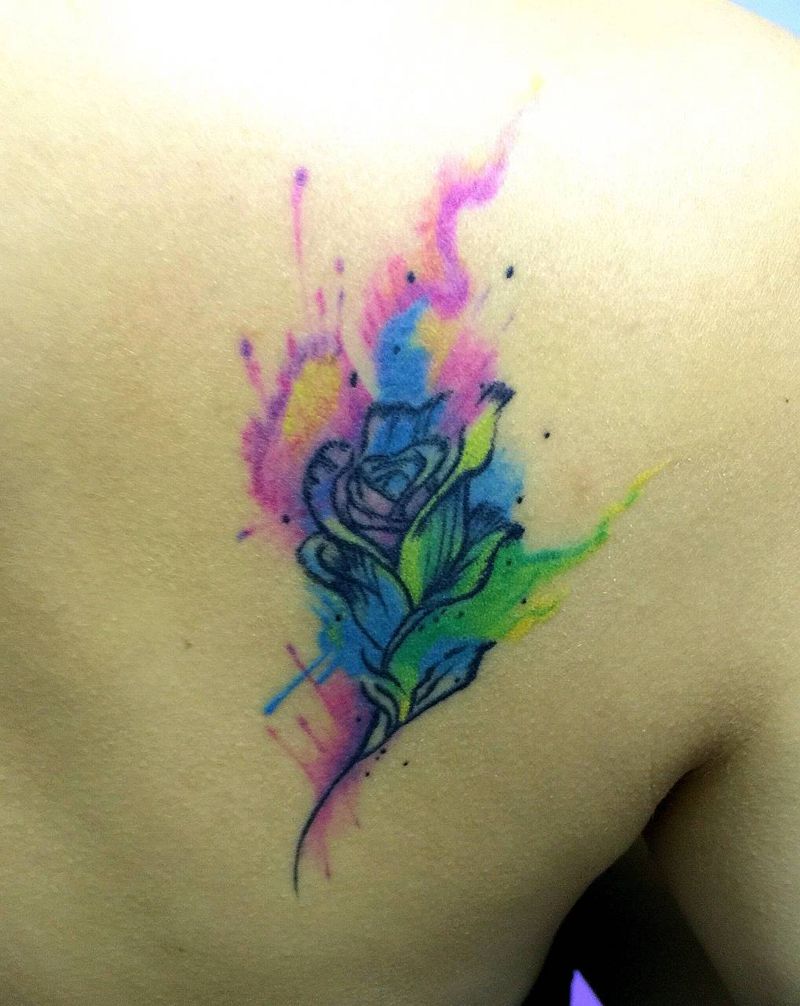 彩色泼墨纹身纹身图片
