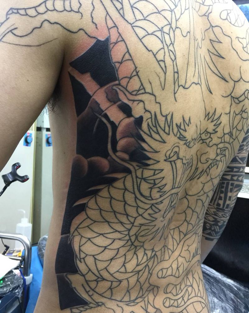 传统 板雾纹身图片