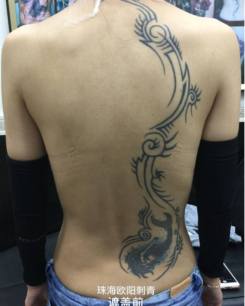 遮盖修改作品未完成纹身图片