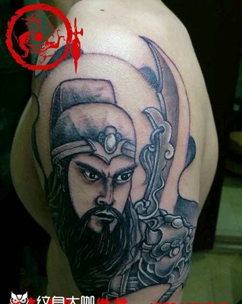 关羽关二爷纹身图片_手臂传统人物成品纹身图案