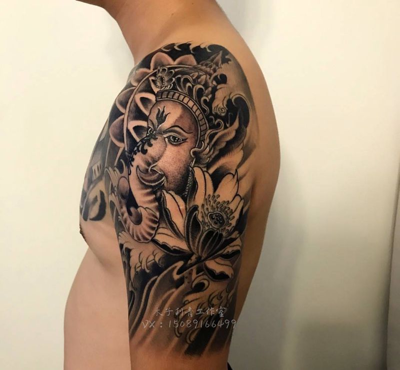 传统半甲纹身图片