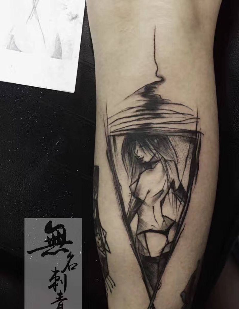 客人自带手感纹身图片