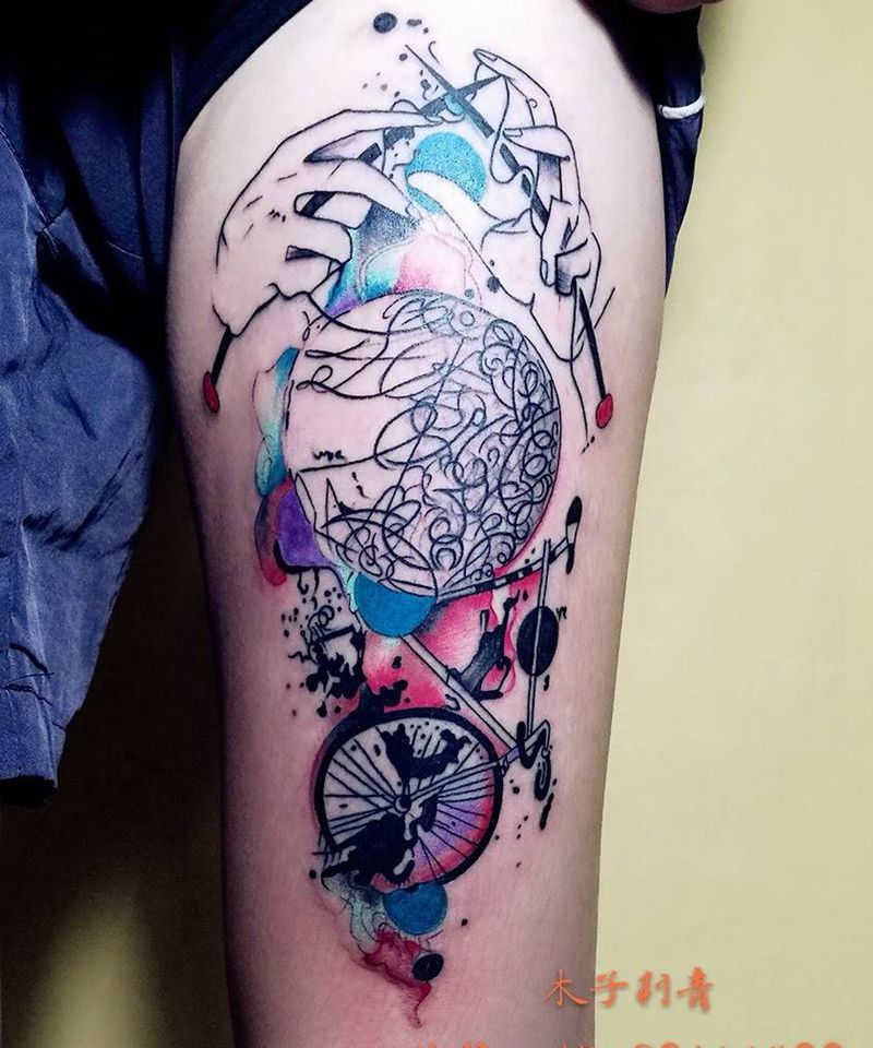 水彩风格纹身图片