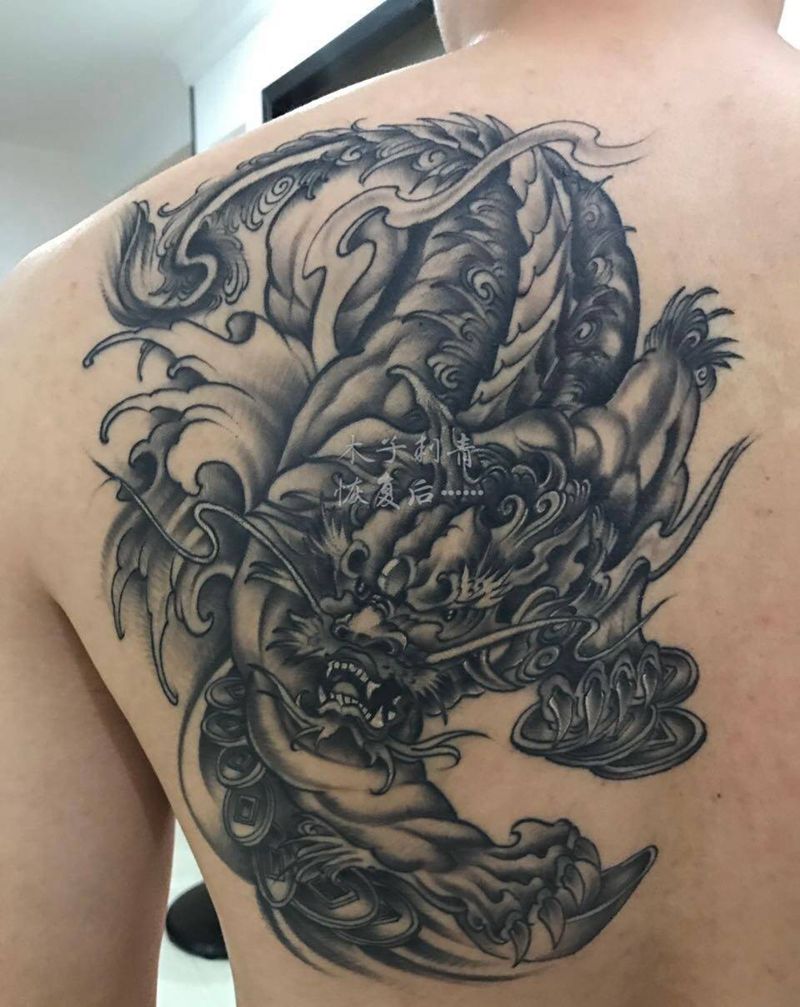 招财貔貅恢复后效果纹身图片