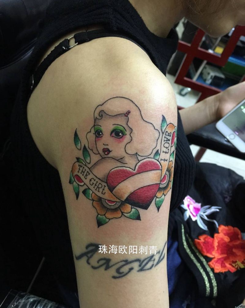 萝莉纹身图片_成品手部欧美人物纹身图案