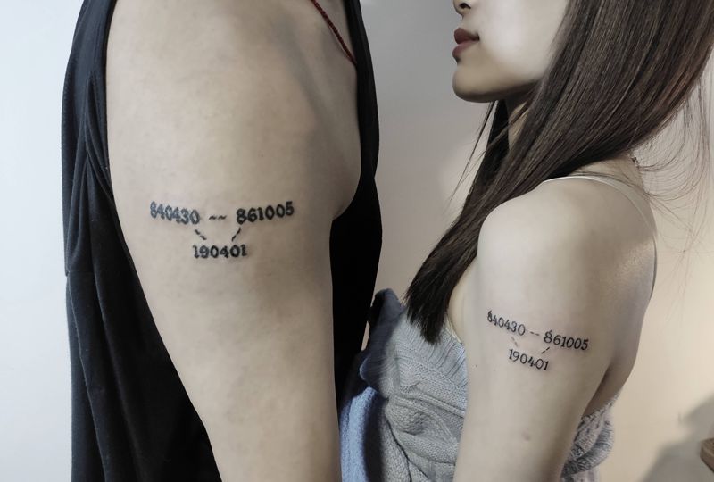 情侣纹身纹身图片_手臂几何纹身图案