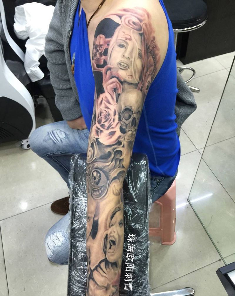 欧美花臂纹身图片