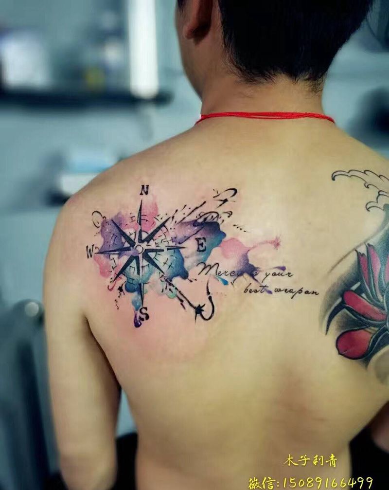 水彩风格纹身图片