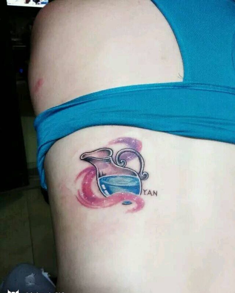 天秤座纹身图片_腰部欧美静物成品纹身图案