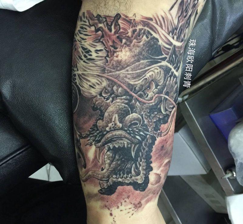 龙头纹身图片