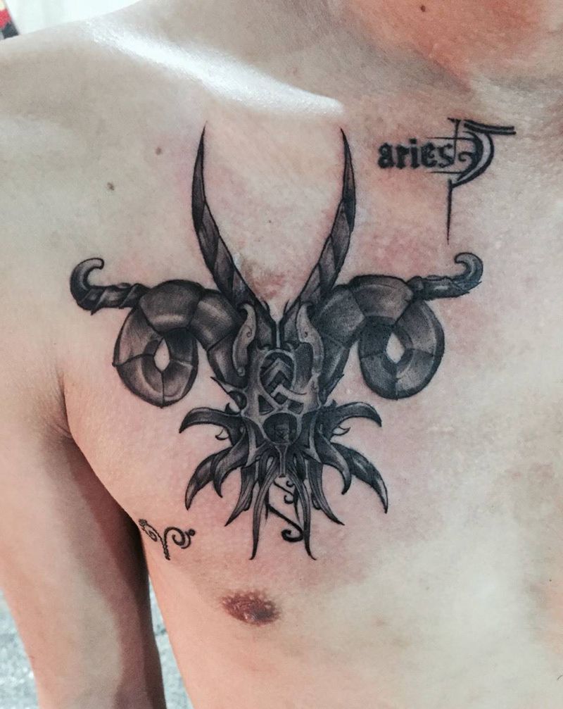 白羊座纹身图片
