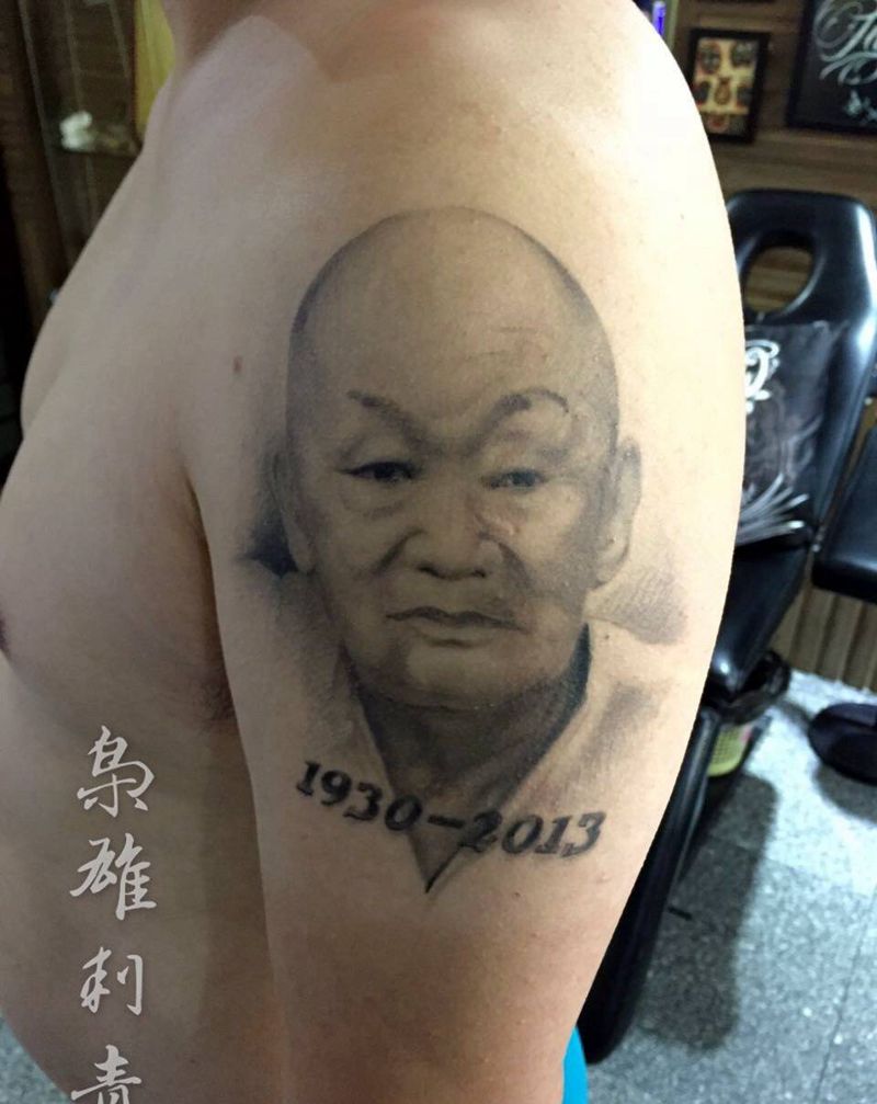 恢复后肖像纹身图片_成品手臂写实人物原创纹身图案
