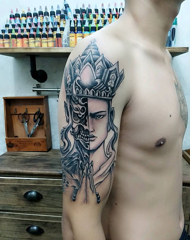 善恶唐僧纹身图片