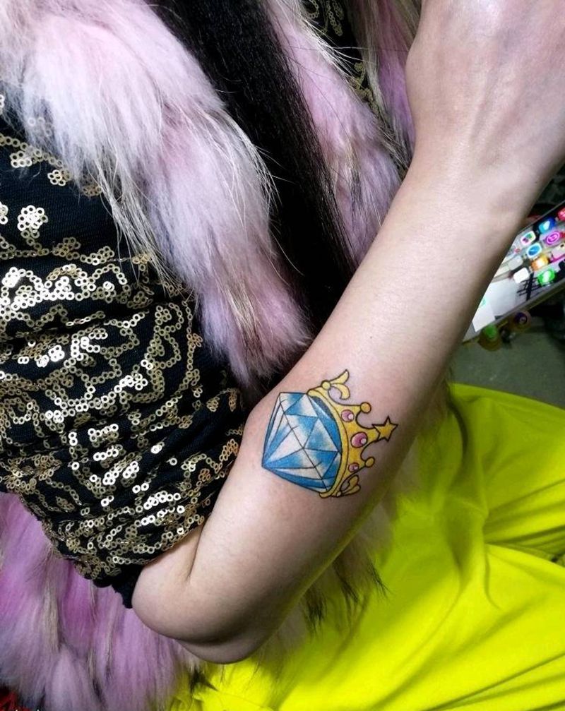 钻石，皇冠纹身图片