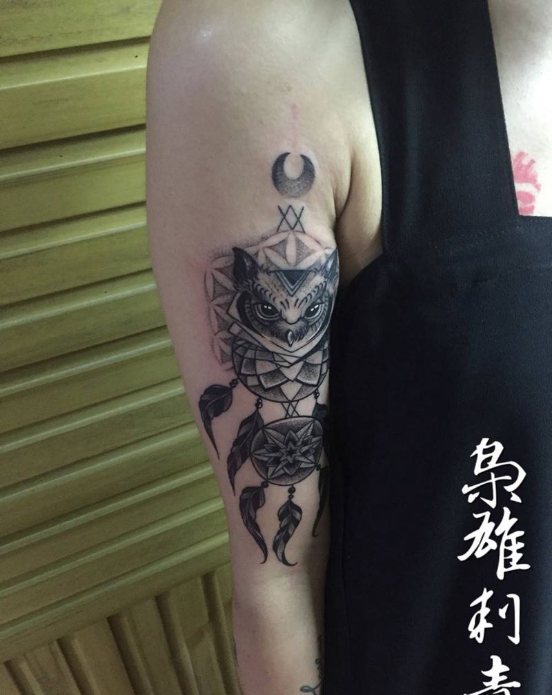 【猫头鹰】纹身图片