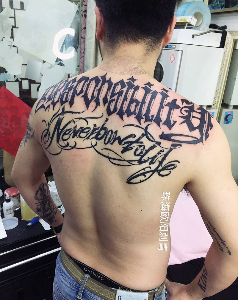 花体字纹身图片