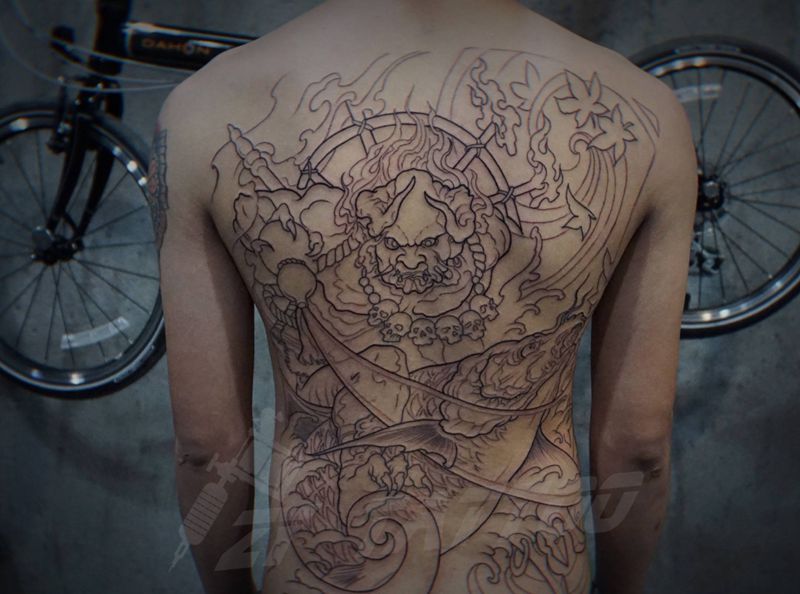 满背夜叉第一弹#纹身图片