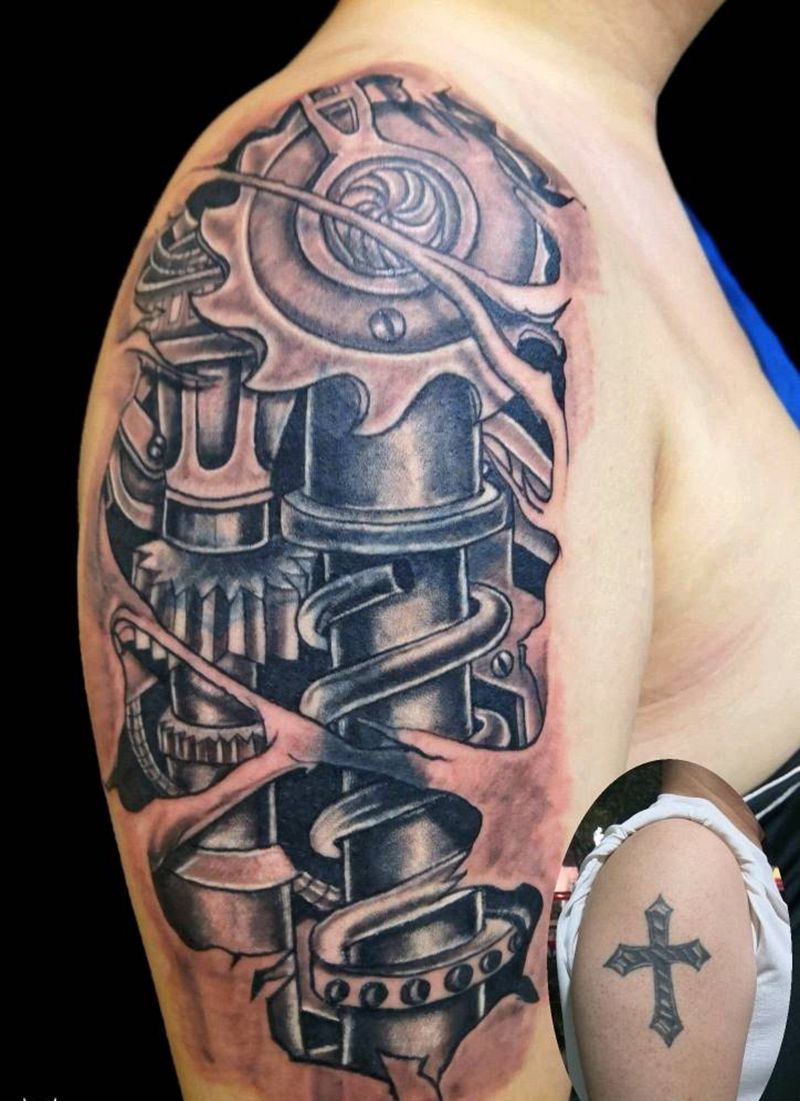 机械臂（覆盖）纹身图片_手臂纹身图案