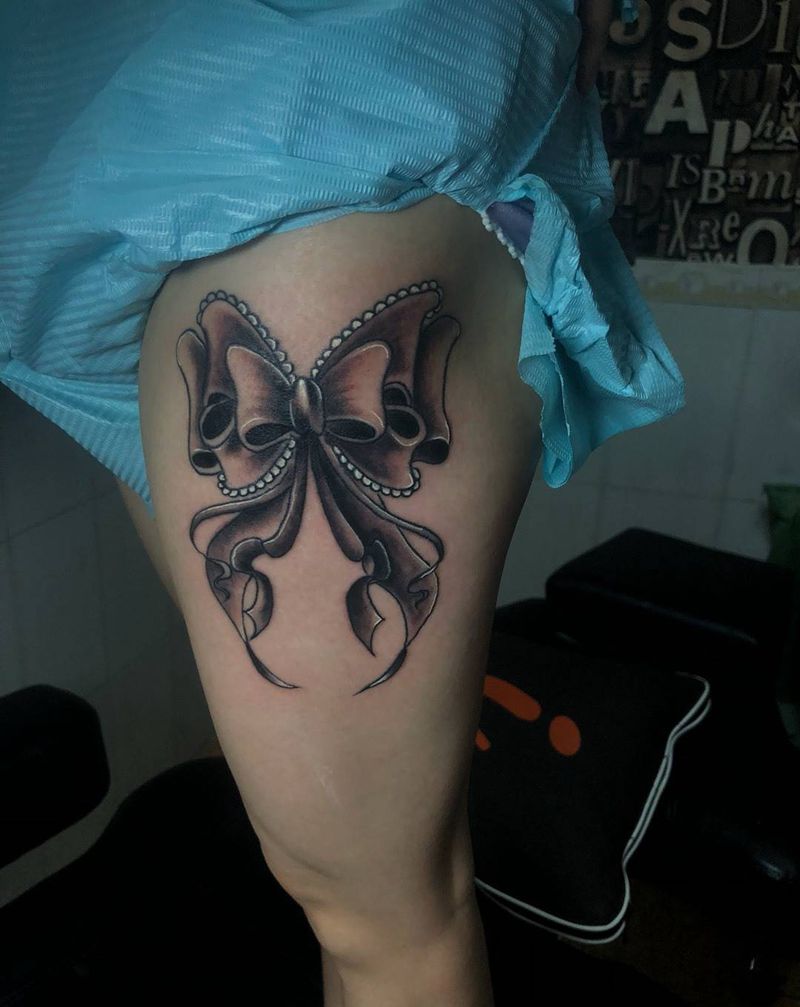 蝴蝶结纹身图片