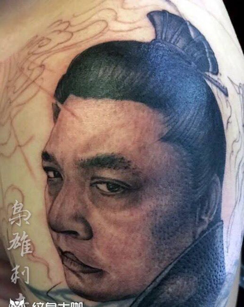 肖像纹身图片_手臂欧美写实肖像人物纹身图案