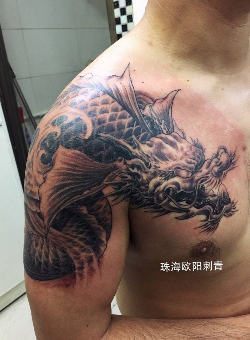 鳌鱼纹身图片