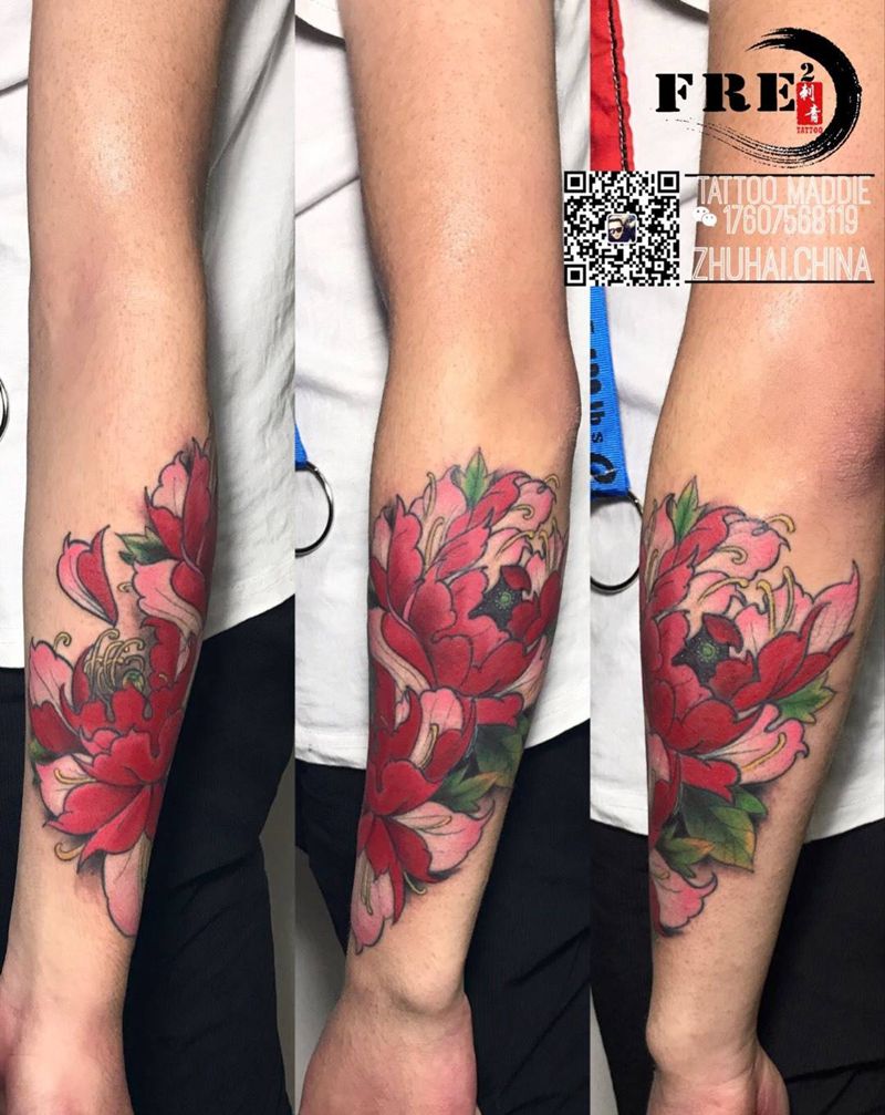 牡丹纹身图片