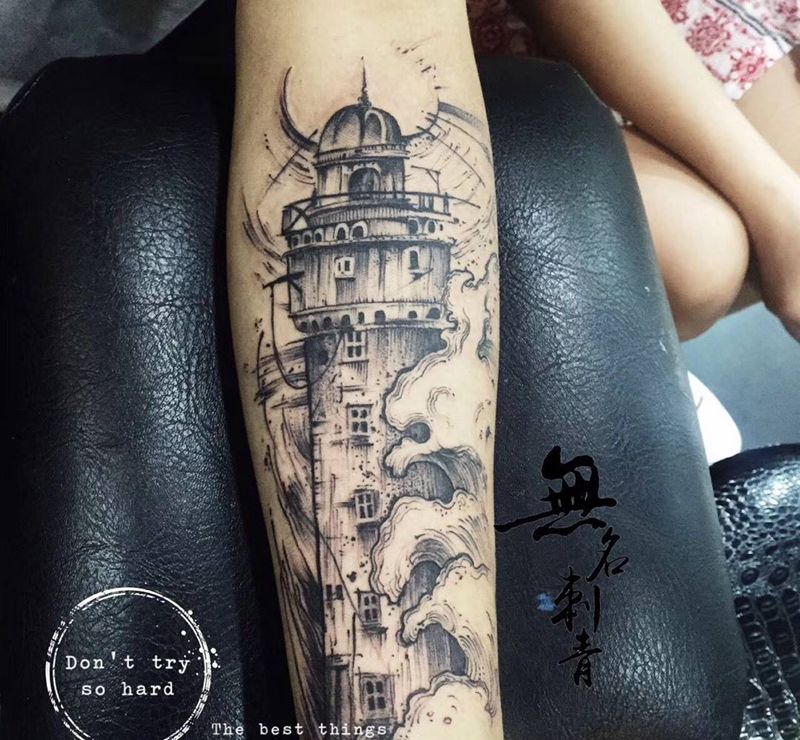 灯塔纹身图片