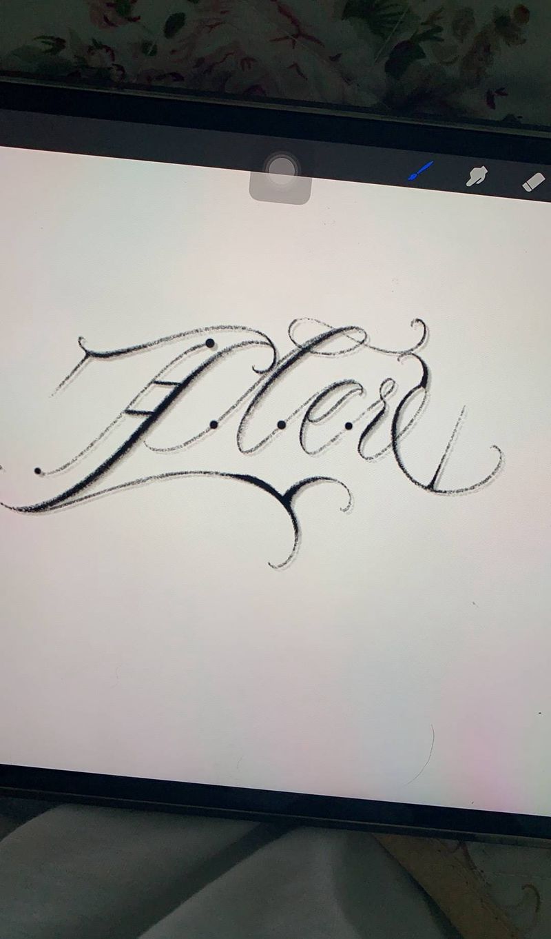 原创  软花纹身图片_花体字纹身图案