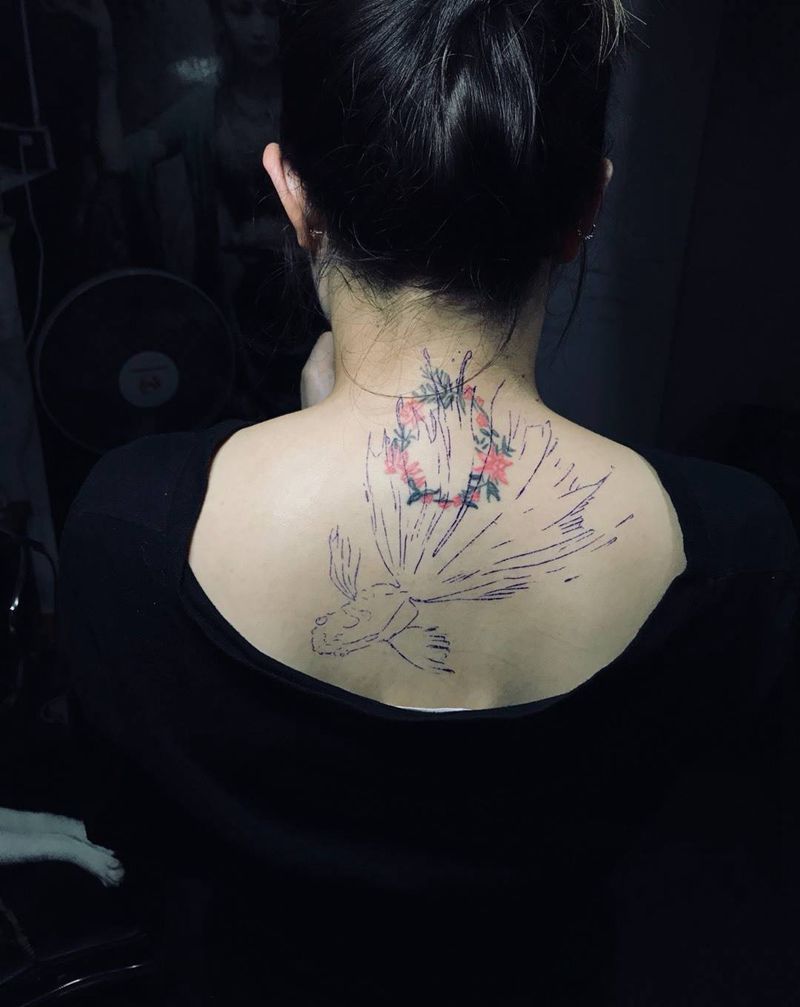 水墨鱼纹身图片