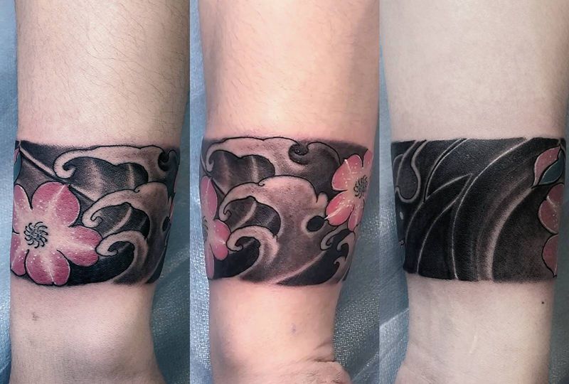 臂环纹身图片_手臂新传统纹身图案