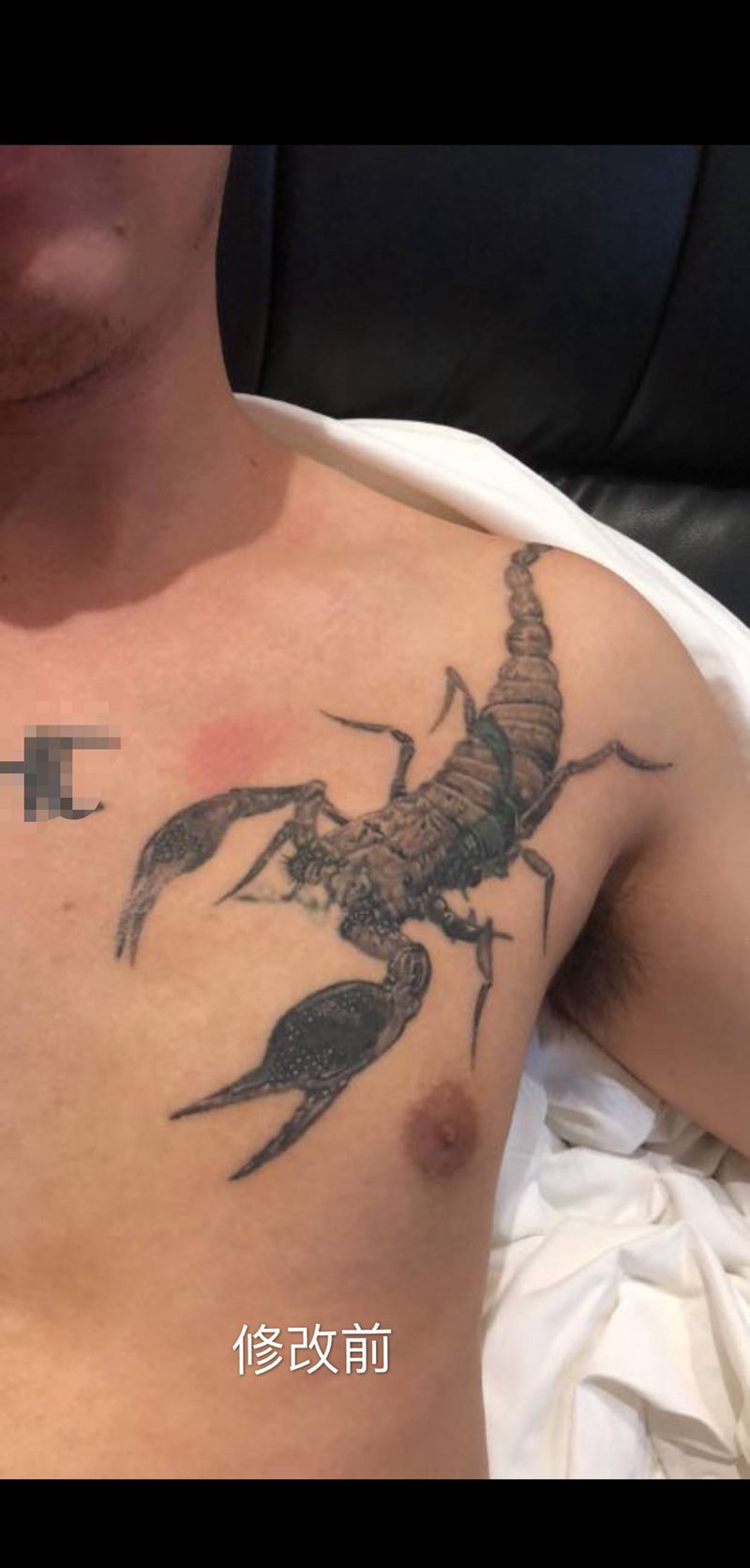 蝎子纹身图片_胸部纹身图案