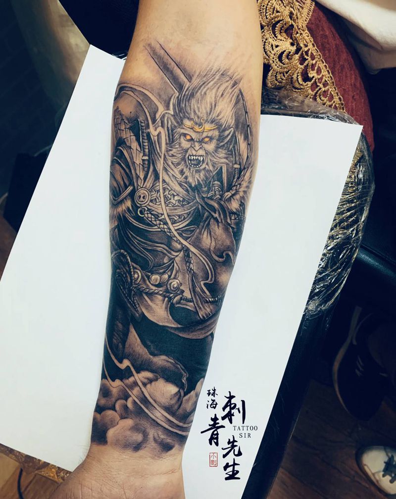 （大圣归来）纹身图片_手臂中国风写实纹身图案