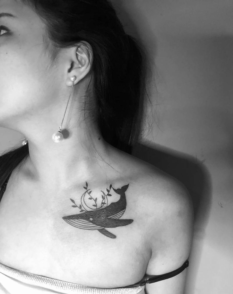 遮盖疤痕纹身图片_肩部纹身图案