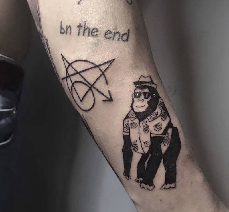 小图拼接花臂纹身图片_手臂纹身图案